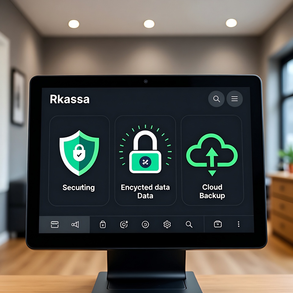 Beveiligd kassasysteem met digitale beveiligingsinterface en data bescherming in winkelomgeving
